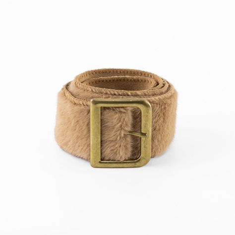 Cinturón Full Piel Hebilla Metal Mujer Camel Mailea-0