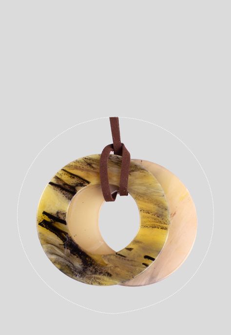 Collar Disco Acrilico Amarillo-2