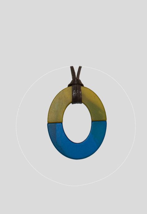 Collar 1 argolla bicolor Azul-1