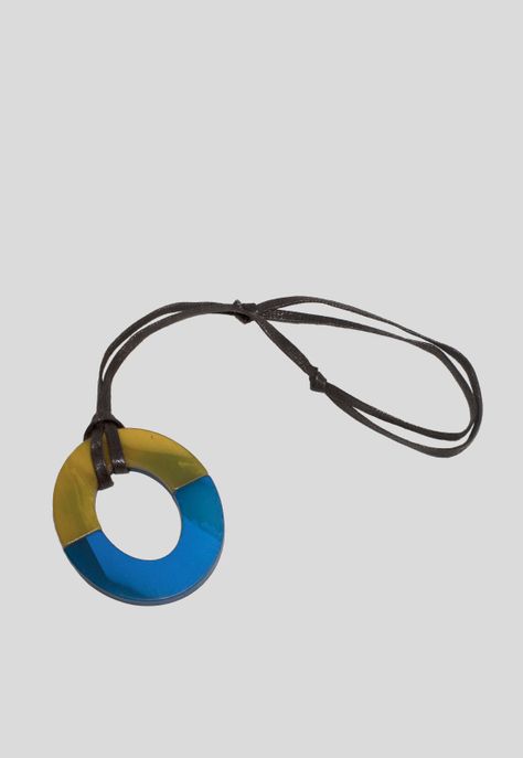 Collar 1 argolla bicolor Azul-2
