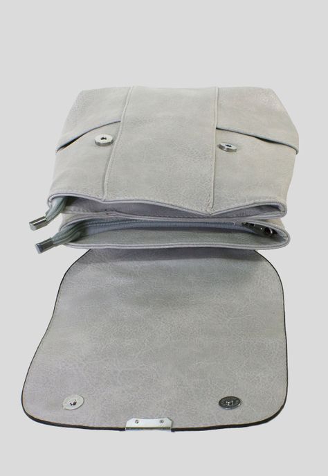 Mochila Con 2 Bolsillos Gris-3