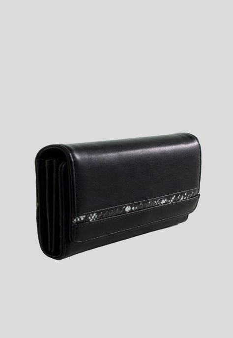 Billetera grande tapa piton Negro-1