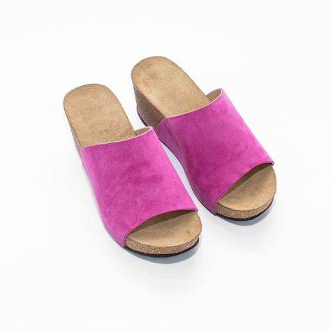 Sandalia Plataforma Faja Lisa Fuscia Mailea-3