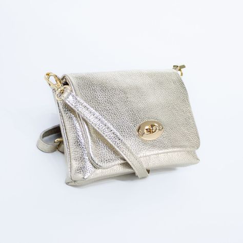 Bandolera Mailea cuero metalizado Oro-1
