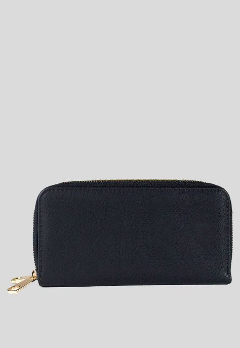Billetera Doble Liso Negro-0