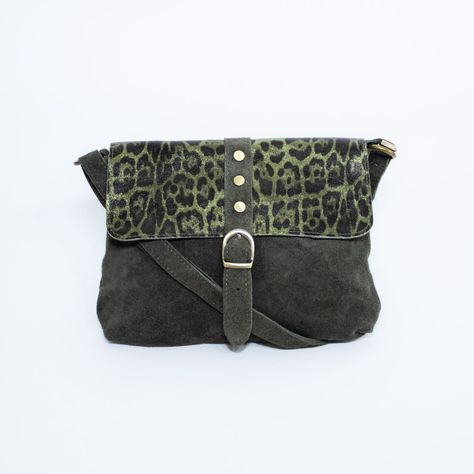 Bandolera Mailea reno con tapa leo Verde-0