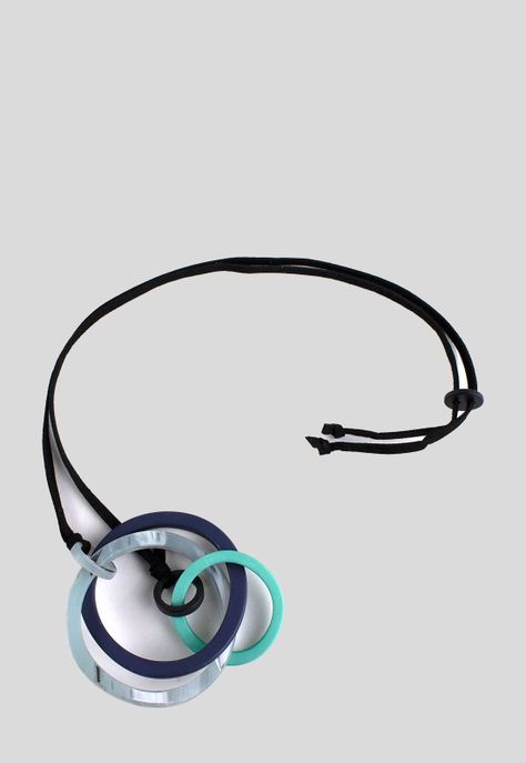 Collar 3 Argollas Azul-1