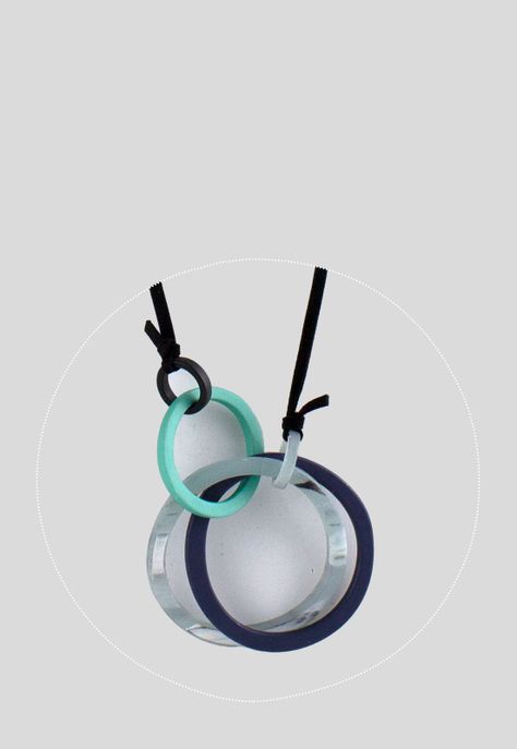 Collar 3 Argollas Azul-2