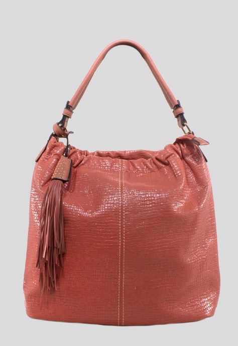 Cartera Arrugada Pom Pom Coral-0
