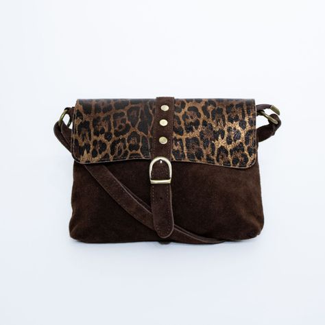 Bandolera Mailea reno con tapa leo Chocolate-0