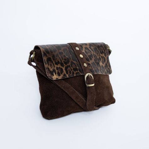 Bandolera Mailea reno con tapa leo Chocolate-1