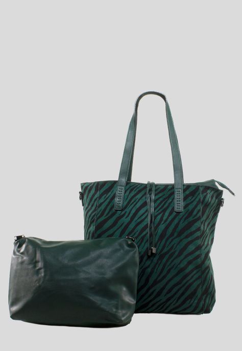 Cartera Grande Lazo Cebra Verde-0
