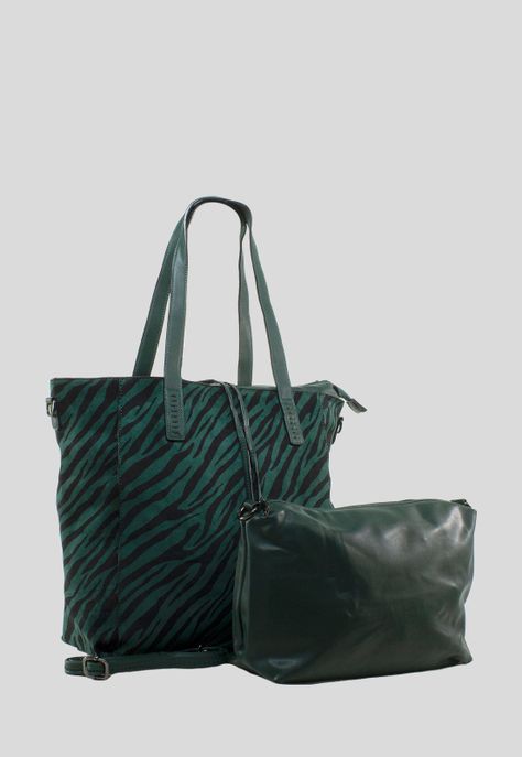 Cartera Grande Lazo Cebra Verde-1