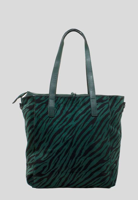 Cartera Grande Lazo Cebra Verde-2
