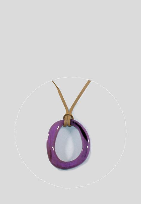 Collar Acrilico Circulo Irregular Morado-2