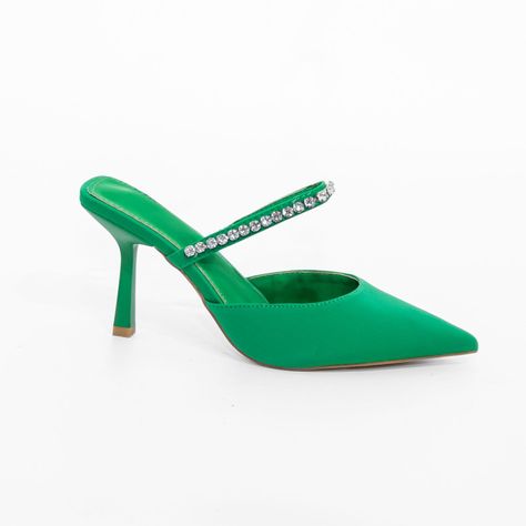 Puntilla Taco Strass Verde Mailea-0