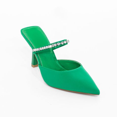 Puntilla Taco Strass Verde Mailea-1