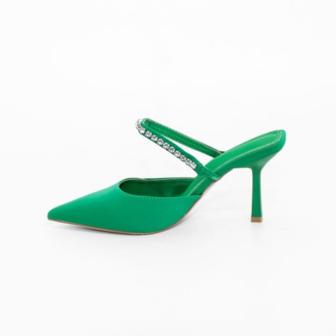 Puntilla Taco Strass Verde Mailea-2