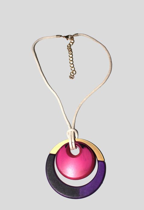 Collar Acrilico Metal Morado-0