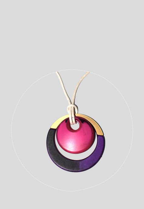 Collar Acrilico Metal Morado-2