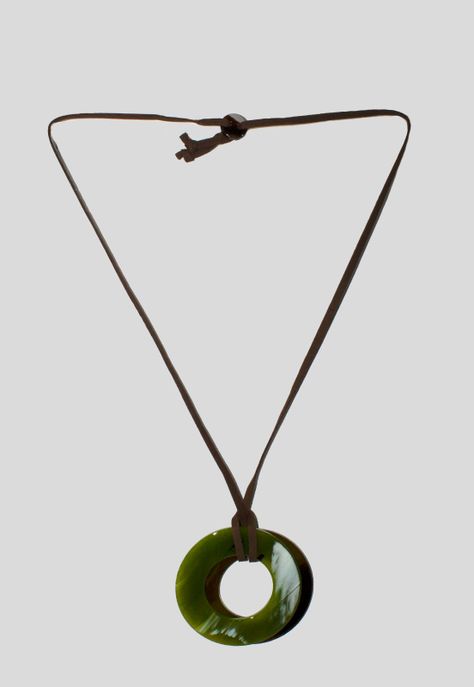 Collar disco acrilico Verde-0