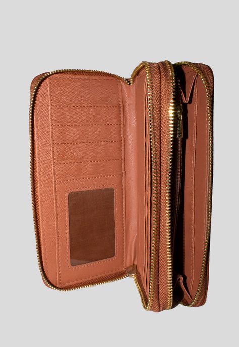 Billetera Doble Liso Tostado-3