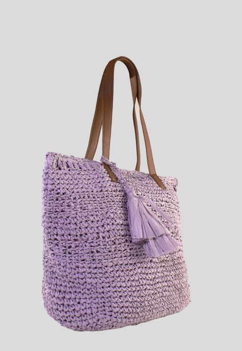 Cartera Rafia Casquete Lila-1