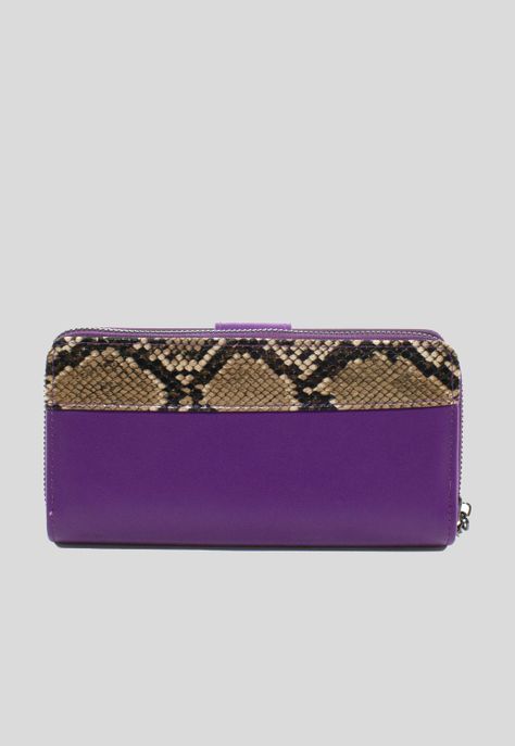 Billetera grande franja piton Morado-2