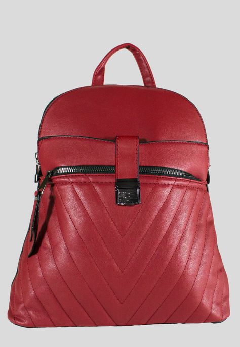 Mochila Bolsillo Acolchada Burdeo-0