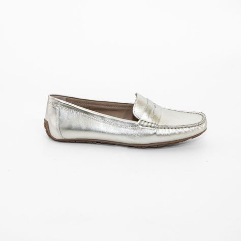 Zapato Mocasin Cuero Metal Oro Mailea-0