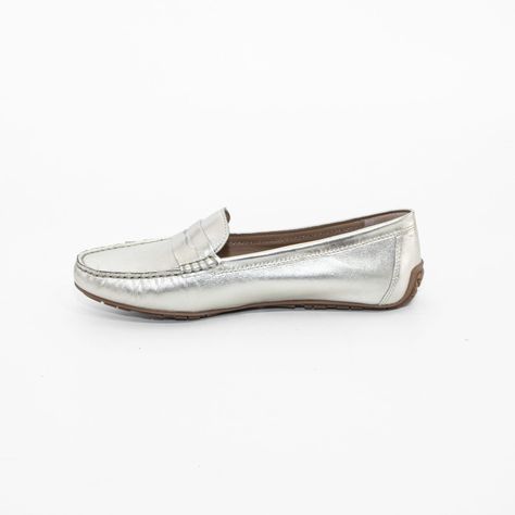 Zapato Mocasin Cuero Metal Oro Mailea-2