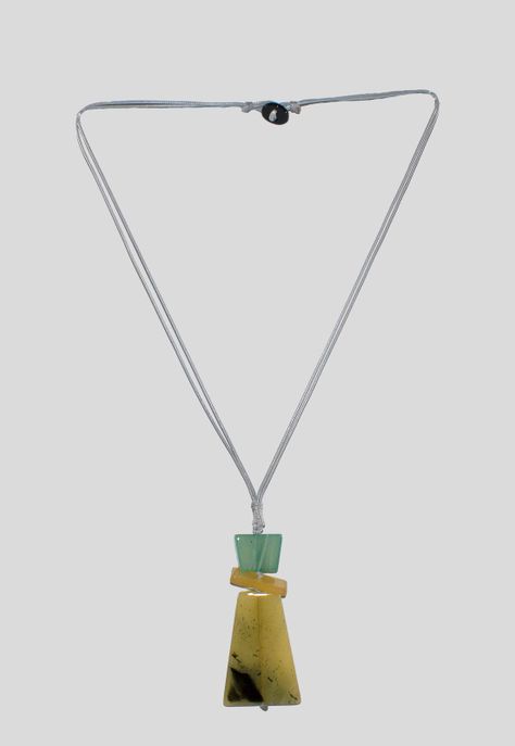 Collar Acrilico Trapecio Amarillo-0