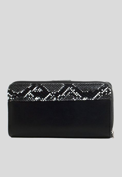 Billetera grande franja piton Negro-2