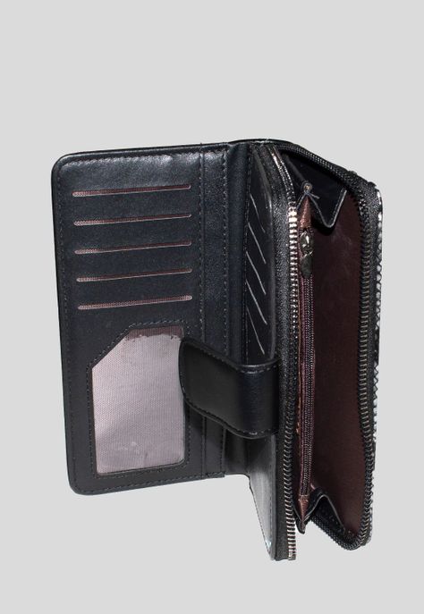 Billetera grande franja piton Negro-3