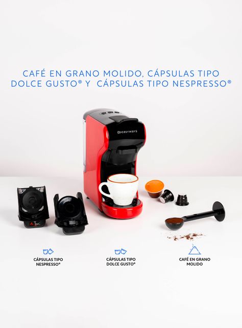 Cafetera Milano Coffee 3 en 1 Rojo EasyWays-1