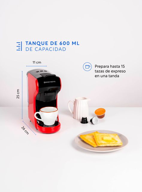 Cafetera Milano Coffee 3 en 1 Rojo EasyWays-3