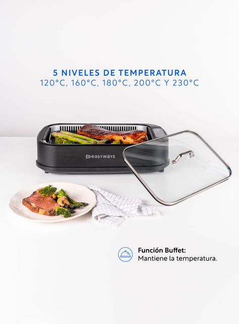 Parrilla Eléctrica Smokeless Grill Master EasyWays-3