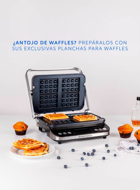 Plancha - parrilla, Waffles, Sandwich , Panini Let's Grill 3 en 1 EasyWays-3