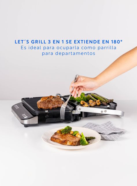 Plancha - parrilla, Waffles, Sandwich , Panini Let's Grill 3 en 1 EasyWays-4