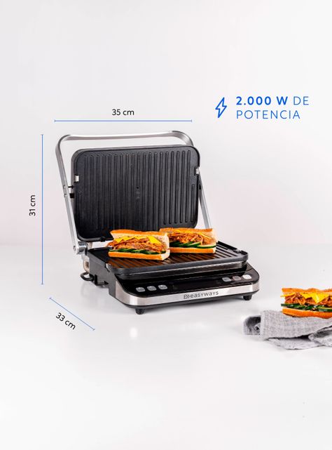 Plancha - parrilla, Waffles, Sandwich , Panini Let's Grill 3 en 1 EasyWays-5