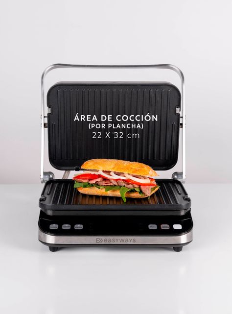 Plancha - parrilla, Waffles, Sandwich , Panini Let's Grill 3 en 1 EasyWays-6