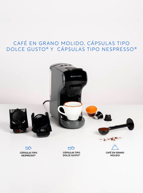 Cafetera Milano Coffee 3 en 1 Gris EasyWays-1