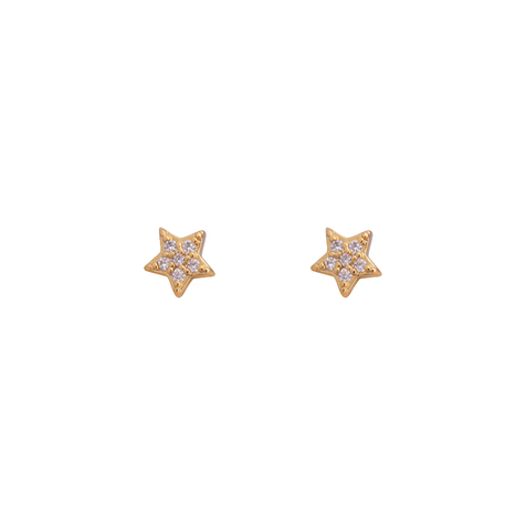 AROS MINI STARS CIRCONES BAÑADOS EN ORO-0