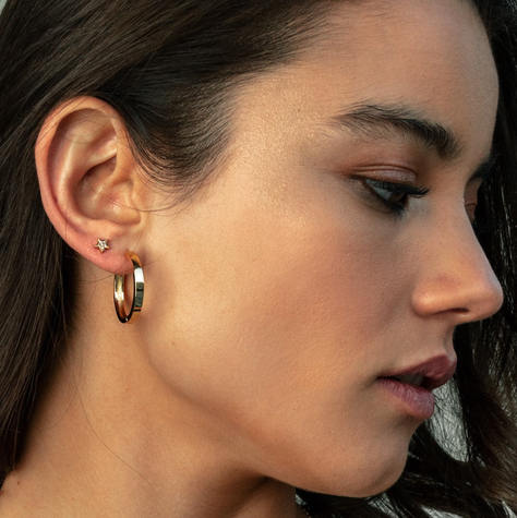 AROS MINI STARS CIRCONES BAÑADOS EN ORO-1