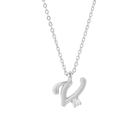 COLLAR INICIAL LUCKY PLATA V-0