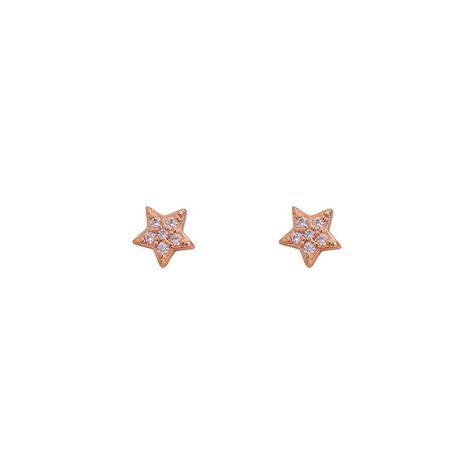 AROS MINI STARS CIRCONES BAÑADOS EN ORO ROSADO-0
