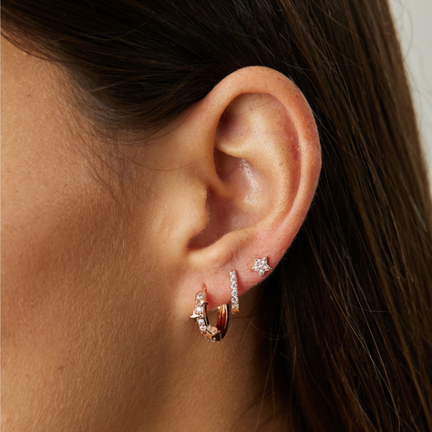 AROS MINI STARS CIRCONES BAÑADOS EN ORO ROSADO-1