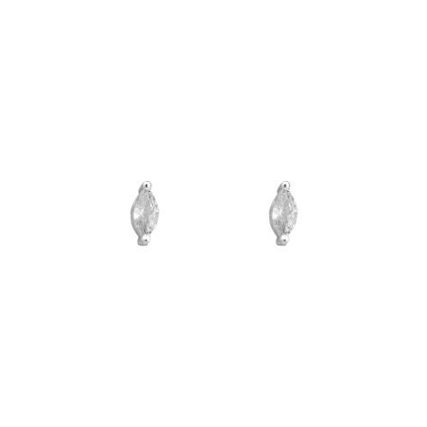 Aros Kira Bañados en Oro Blanco Hadara Joyas-0