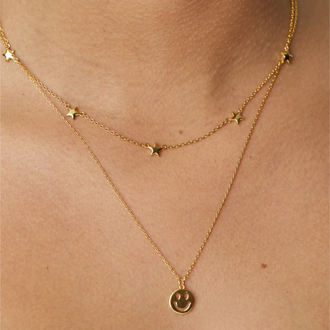 Collar Stars bañado en oro Hadara Joyas-1
