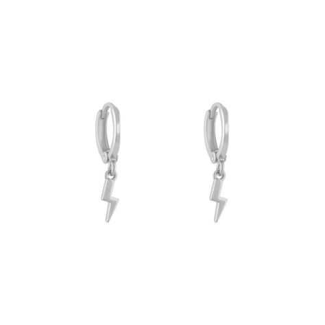 Aros Argolla rayo bañados en oro blanco Hadara Joyas-0